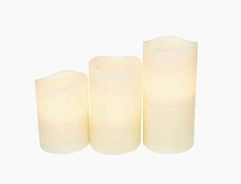 GE Stay Bright 3-Pack LED Flickering Pillar Candles 2127374 Tested