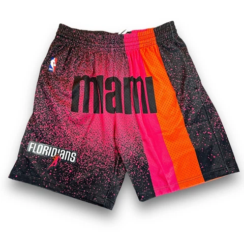 Mitchell & Ness 2005 Miami Heat Floridians Gradient Swingman Shorts Men's Size L Cover