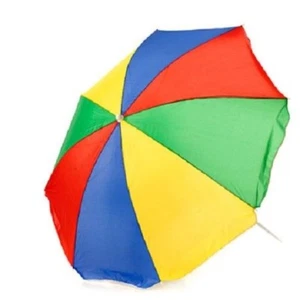 6 Foot 72" Rainbow Pride Tilt Beach Umbrella Yellow Red Green Blue Brand New - Picture 1 of 12