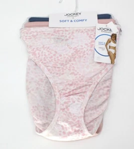 NWT set/3 JOCKEY 2071 supersoft FRENCH CUT soft comfy SLATE BLUE BABY PINK Print - Picture 1 of 4