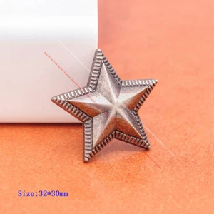10X Retro Silver Ranger Star Rodeo DIY Leathercraft Case Belt Saddle Tack Concho - Picture 1 of 33