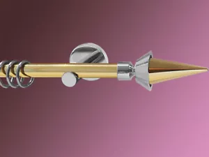 Gardinenstange Messing glanz-Chrom glanz 16 mm 1 lfg bicolor Classico Forte - Bild 1 von 1