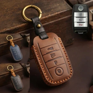 Genuine Leather Car Key Case Cover For KIA K3 k5 Cerato Forte Sorento Rio Rio5  - Picture 1 of 13