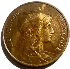 elf France 5 Centimes 1916 star World War I Madrid Mint c074 - Picture 1 of 2