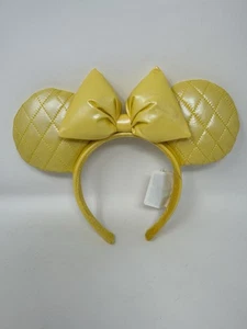Disney Parks Minnie Mouse gelb Schleife gesteppte Ohren Stirnband Kunstleder *LESEN - Bild 1 von 8