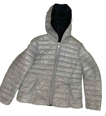 Chaqueta con Capucha Nautica Puffer Acolchada Reversible para Mujer Cremallera Completa Negra/Gris talla XL Foto 1 de 4