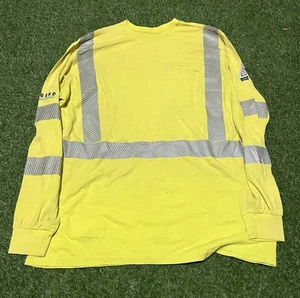 LAPCO FR Men’s Neon Yellow Hi Vis Flame Resistant Long Sleeve Shirt Large - Picture 1 of 8