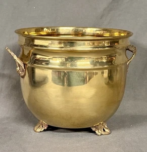 Made In India Messing Übertopf Topf dekorative Griffe & Beine 6" mit Originalkarton - Bild 1 von 10