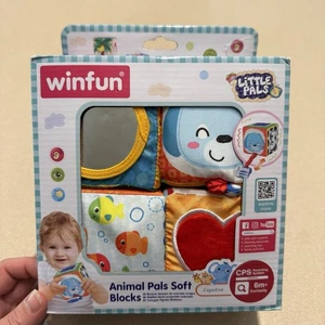 New! Winfun Animal Pals Soft Blocks Cognitive Building Shapes Numbers - Picture 1 of 10