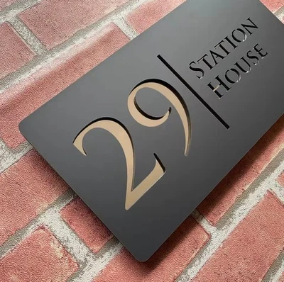 Placa de rua acrílica corte lazer personalizada logotipo placa 11 x 6 nome de família - Imagem 1 de 4