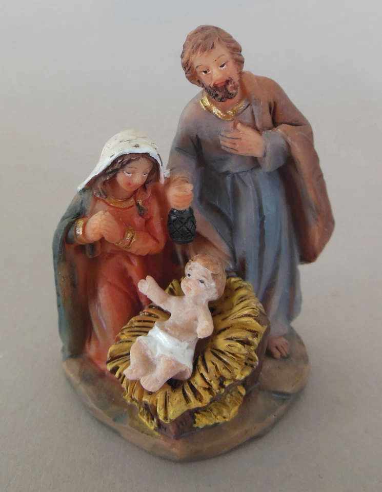 Krippenblock Heilige Familie ca. 7 cm hoch Polystone bemalt IK 5981 B C