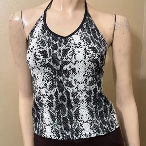 Damen grau Schlangenmuster Polyester Freizeit Sommer Stretch gebunden Gr. XL Bluse Top - Bild 1 von 19