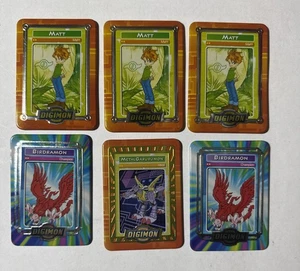 6 Digimon Taco Bell Metal Tin Cards Garurumon Chase LP + Birdramon & Matt - Picture 1 of 16