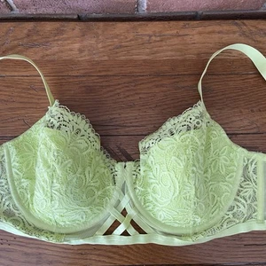 Adore Me Lace Diara Balconette Underwire Bra Daiquiri Green 38 G Sexy New - Picture 1 of 17