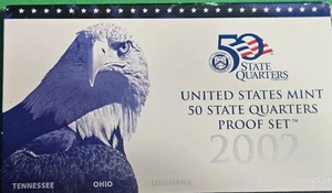 2002-S US Mint Statehood Quarters Proof Set 5 Coins Box & COA OGP US Coins - Picture 1 of 3