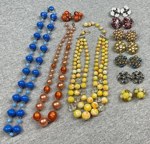Lote de 8 conjuntos de pendientes y 3 collares de colección de joyería Hong Kong con Alemania - Imagen 1 de 8