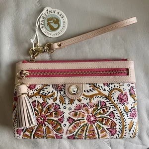 Spartina 449 Pink Floral Tassel Wristlet Pepper Hall NWT! - Picture 1 of 10