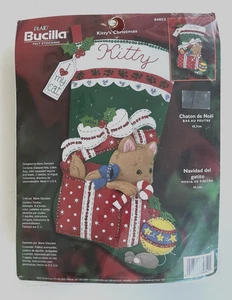 Bucilla 84852 Cat Stocking Kitty's Christmas Stitch Kit New Made In USA Vintage - Picture 1 of 6