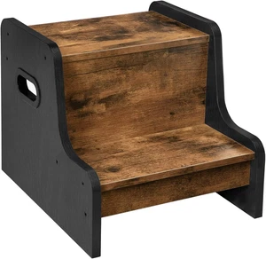 Step Stool for Kids, Two Step Toddler'S Stool, Wooden Step Stool with Non-Slip P - Picture 1 of 12