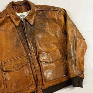 Vintage Global Identity Leather Fashions Brown Leather Jacket Sz L - Picture 1 of 16