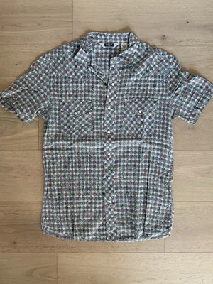 Salt Valley Western Shirt - Men's Medium Blue Pearl Snap Short Sleeve Button Up — 第 1/4 张图片
