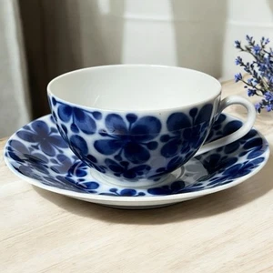 Taza y platillo vintage Mon Amie Suecia RORSTRAND Flow azul transferware floral - Imagen 1 de 6