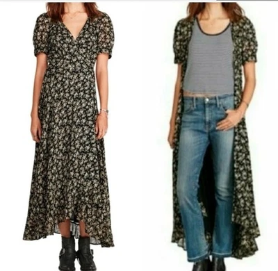 Ralph Lauren Denim & Supply Floral Wrap Midi Dress Size Medium Cotton Gauze - image 1 of 4