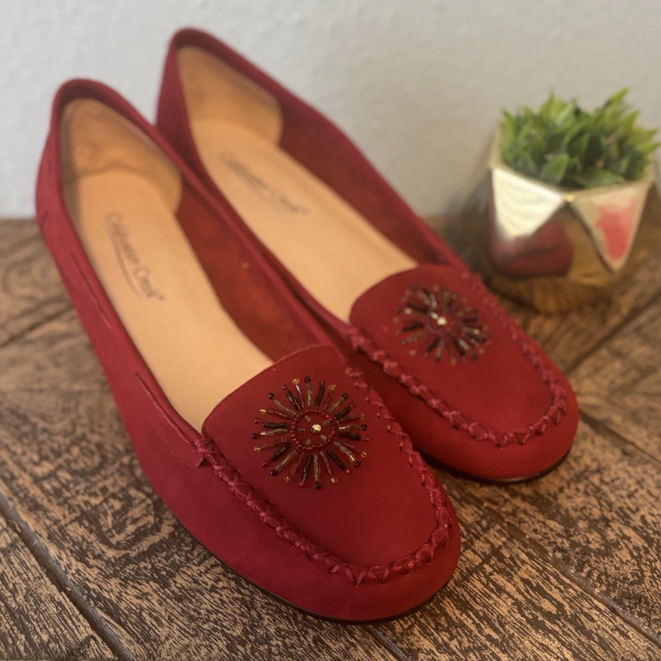 Мокасины с красным бисером Coldwater Creek размер 9,5 - Изображение 1 из 4