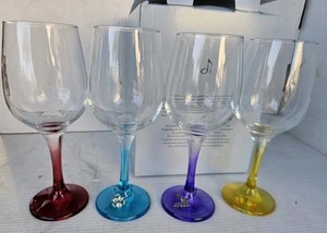 Set Of 4 Schott Zwiesel Stemless Crystal Colored Wine Glasses Made In Germany - Picture 1 of 15