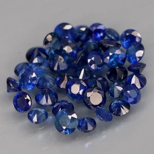 Corte diamante redondo 2-2,3 mm. Corte perfecto y calentado solo zafiro azul 40 piezas/1,93 quilates. - Imagen 1 de 6