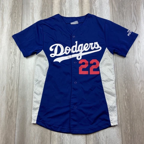 Los Angeles Dodgers Jersey Medium Blue White Clayton Kershaw #22 Promo SGA Cover