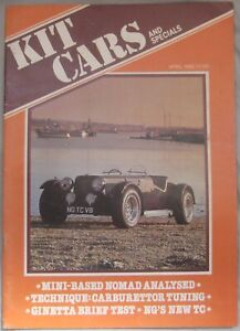 Kit Car magazine April 1982 featuring Nomad, Bonito, Ginetta G4, NG TF