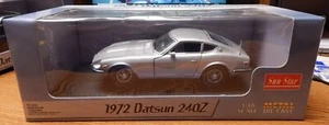 SUN STAR 1972 DATSUN 240Z IN SILVER COLOR DIE CAST CAR NIB 1/18 SCALE LQQK - Picture 1 of 3