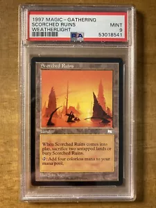 MTG✨SCORCHED RUINS✨ Weatherlight PSA 9 MINT RARE Land 1997 RESERVE LIST Avon Art - Picture 1 of 2
