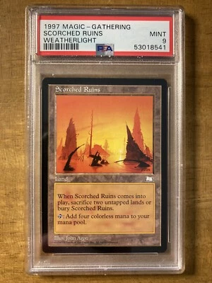 MTG✨SCORCHED RUINS✨ Weatherlight PSA 9 MINT RARE Land 1997 RESERVE LIST Avon Art - Image 1 of 2