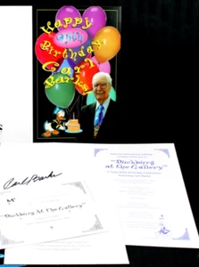 CARL BARKS Autogramm Disney Duck Man 95. Geburtstagseinladung mit RSVP - Handschild - Bild 1 von 11