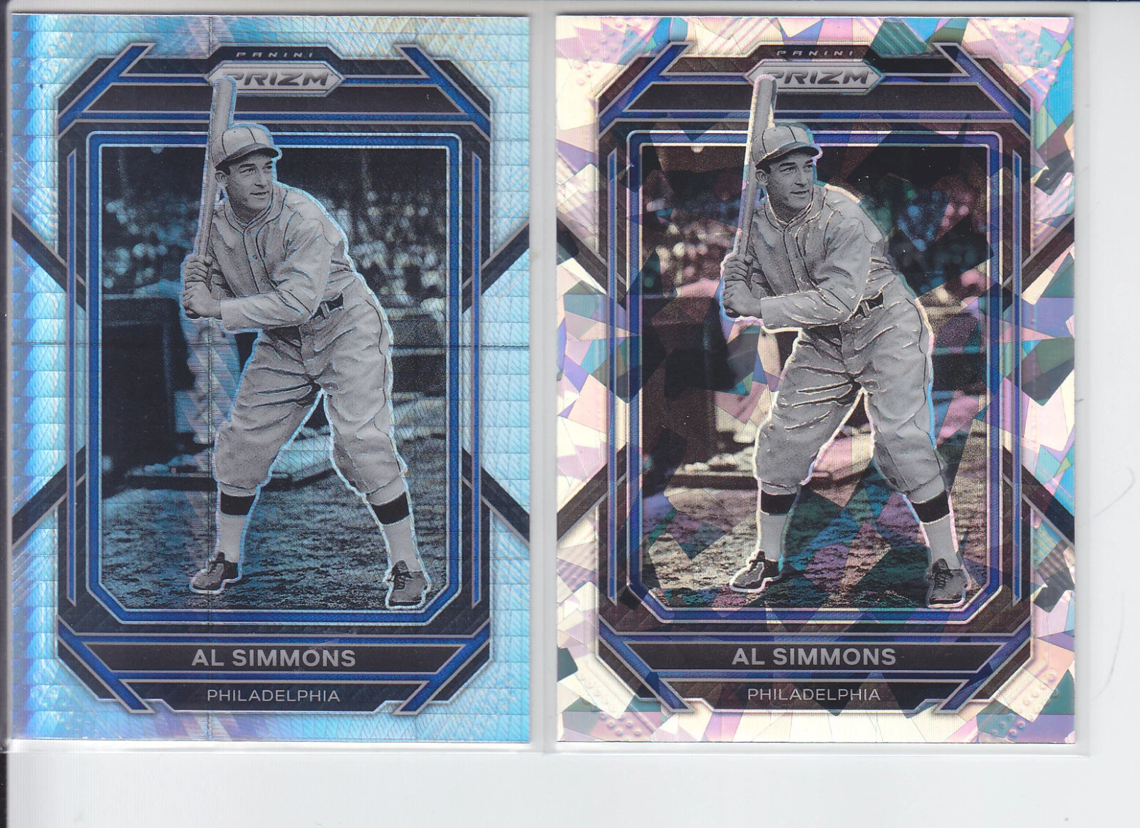 (2) 2023 Prizm Al Simmons Hyper + Silver Cracked Ice Phillies #220