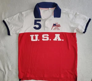 GAP Patriotic USA Flag Kids Boys Size XXL Polo Shirt July 4th - Picture 1 of 3