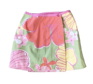 Lilly Pulitzer Girls Vintage Reversible 100% Cotton Floral Mini Skirt Size 6 - Picture 1 of 6