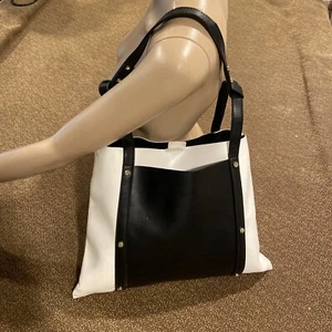 Shiraleah Women’s Black/White Leather Bag - Picture 1 of 20