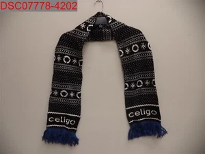 Sciarpe Celigo Unisex Adulto Nero Bianco con Frangia Blu Nuove senza etichette - QTY=24 Celigo Unisex, Taglia Unica - Foto 1 di 5