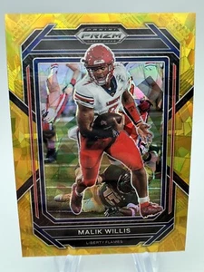 Malik Willis 2023 Prizm Draft Picks Gold Cracked Ice Prizm No. 71 - Picture 1 of 2
