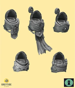 Terminator Torso x 5 - Greytide Studio - Eternal Pilgrims - Dark Angels - Picture 1 of 2