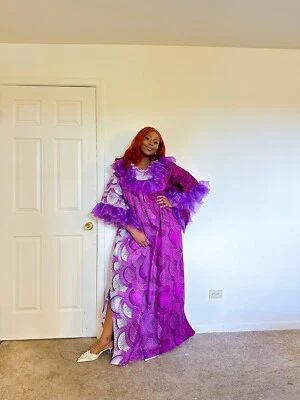 Boubou kaftan Dress Rich African Maxi Dashiki Clothing Free Size - Image 1 of 3
