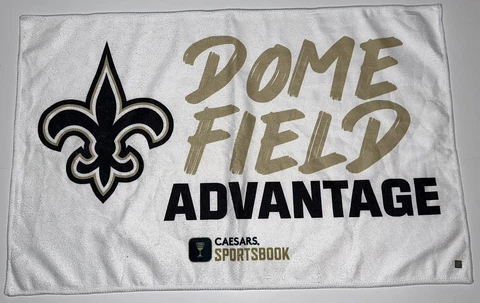 2022 New Orleans Saints SGA White “ Dome Field Advantage “ 16x25 Towel - 9/18/22 Cover