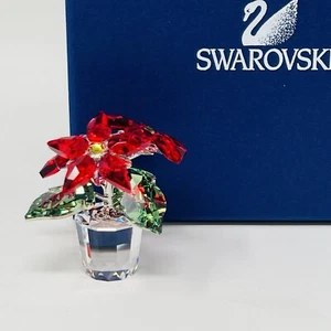 Swarovski Crystal Poinsettia Small Red Green Yellow Figurine 905209 - Picture 1 of 2