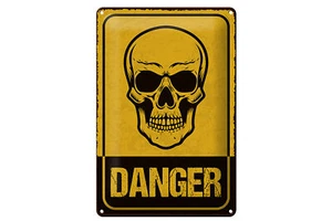 Blechschild Spruch 30x40 cm Danger skull Schild - Picture 1 of 5