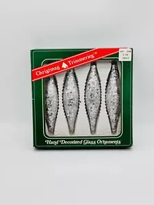 Vintage Bradford Christmas Trimmeries Ornaments Silver Glitter Star Icicle Box 4 - Picture 1 of 5