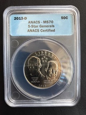 2013-D 5-STAR GENERALS 50c ANACS MS70 Half Dollar - VERY RARE!!! - Image 1 of 2