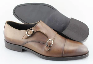 Hombre TO BOOT NEW YORK 'Koning' Marrón Cuero Monje Correa Mocasines Talla US 9.5 - D - Imagen 1 de 6